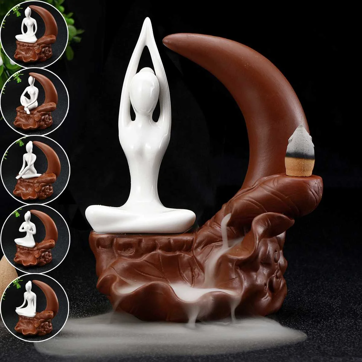 Ceramic Incense Burner Backflow Yoga Incense Holder Stove Home Decor Office Crafts Tower Aromatherapy Furnace
Ceramic Incense Burner Backflow Yoga Incense Holder Stove Home Decor Office Crafts Tower Aromatherapy Furnace