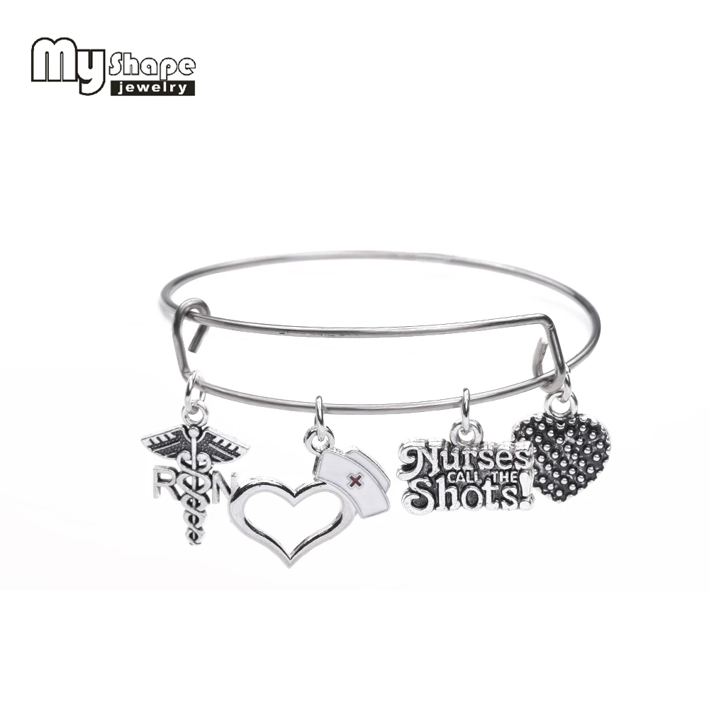 my shape Registered Nurse RN Charm Stainless Steel Expandable Wire Bangle Engraved Bracelets Call The Shots! Nurse Bracelet
my shape Registered Nurse RN Charm Stainless Steel Expandable Wire Bangle Engraved Bracelets Call The Shots! Nurse Bracelet