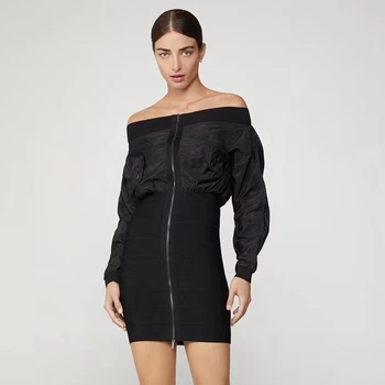 2019 New Style Fashion Style Black Work Dress Off Shoulder Long Sleeve Office Lady Dress Elegant Party Outfit Clothing Wholesale
2019 New Style Fashion Style Black Work Dress Off Shoulder Long Sleeve Office Lady Dress Elegant Party Outfit Clothing Wholesale