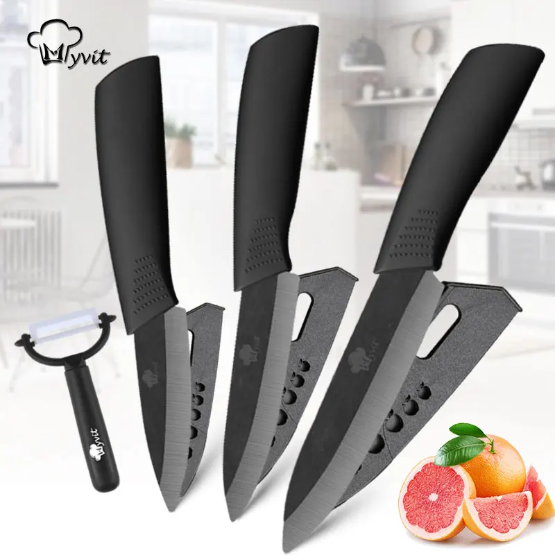 Kitchen Knives Cook Set Ceramic Knives 3" Paring 4" Utility 5" Slicing Knife Cooking Tools Black Blade Vegetable Paring Knives
Kitchen Knives Cook Set Ceramic Knives 3" Paring 4" Utility 5" Slicing Knife Cooking Tools Black Blade Vegetable Paring Knives
