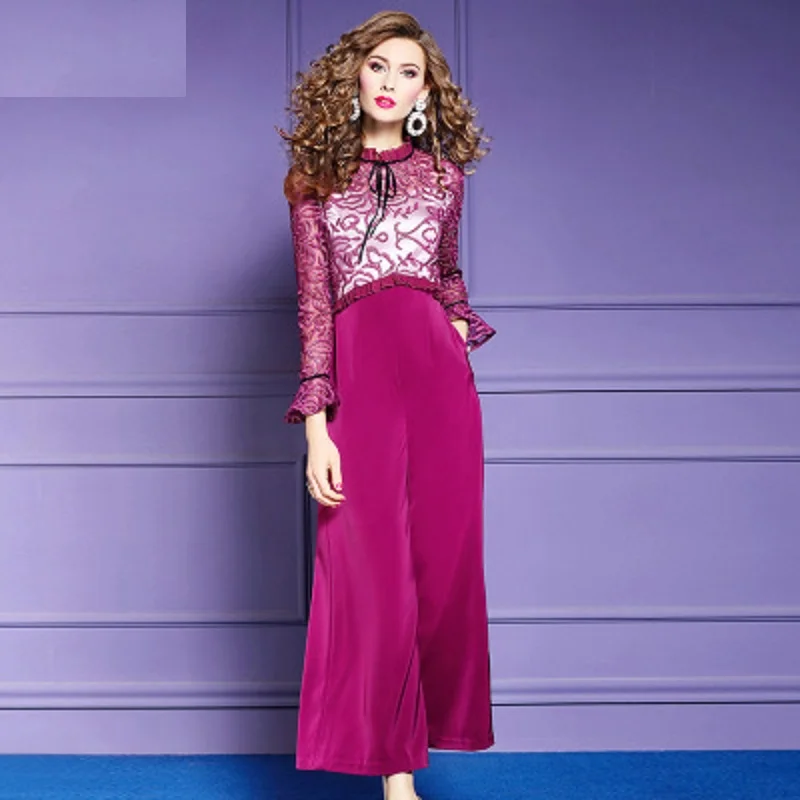 ladies elegant Jumpsuits 3xl 2018 new spring Wide Leg Pant body femme casual office lady Embroidery Office Women Party Jumpsuit
ladies elegant Jumpsuits 3xl 2018 new spring Wide Leg Pant body femme casual office lady Embroidery Office Women Party Jumpsuit