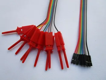 25 pcs Pitch 2.54mm Jumper Wire 1x10 pin Female to Flat Test Clip Ribbon Cable 24cm(9.5") 
25 pcs Pitch 2.54mm Jumper Wire 1x10 pin Female to Flat Test Clip Ribbon Cable 24cm(9.5")