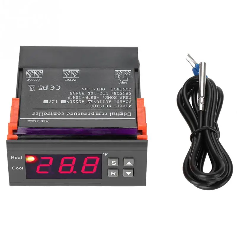 MH1210F 110V Digital Refrigerators Thermostat Temperature Controller Thermostat -58-194 Fahrenheit Sensor
MH1210F 110V Digital Refrigerators Thermostat Temperature Controller Thermostat -58-194 Fahrenheit Sensor