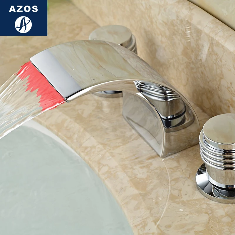 Azos Split FaucetDiscoloration Waterfall Brass Chrome Cold and Hot Switch Temperature Control LED Balcony Basin Sink Double Hand
Azos Split FaucetDiscoloration Waterfall Brass Chrome Cold and Hot Switch Temperature Control LED Balcony Basin Sink Double Hand