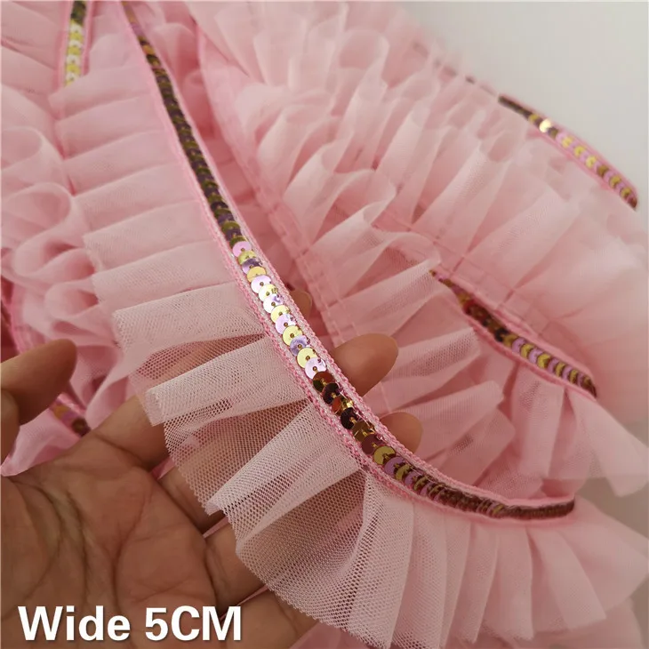 5CM Wide Luxury Pink 3D Pleated Lace Glitter Sequins Ribbon Ruffle Trim Collar Prom Dress Clothing DIY Applique Guipure Supplies
5CM Wide Luxury Pink 3D Pleated Lace Glitter Sequins Ribbon Ruffle Trim Collar Prom Dress Clothing DIY Applique Guipure Supplies
