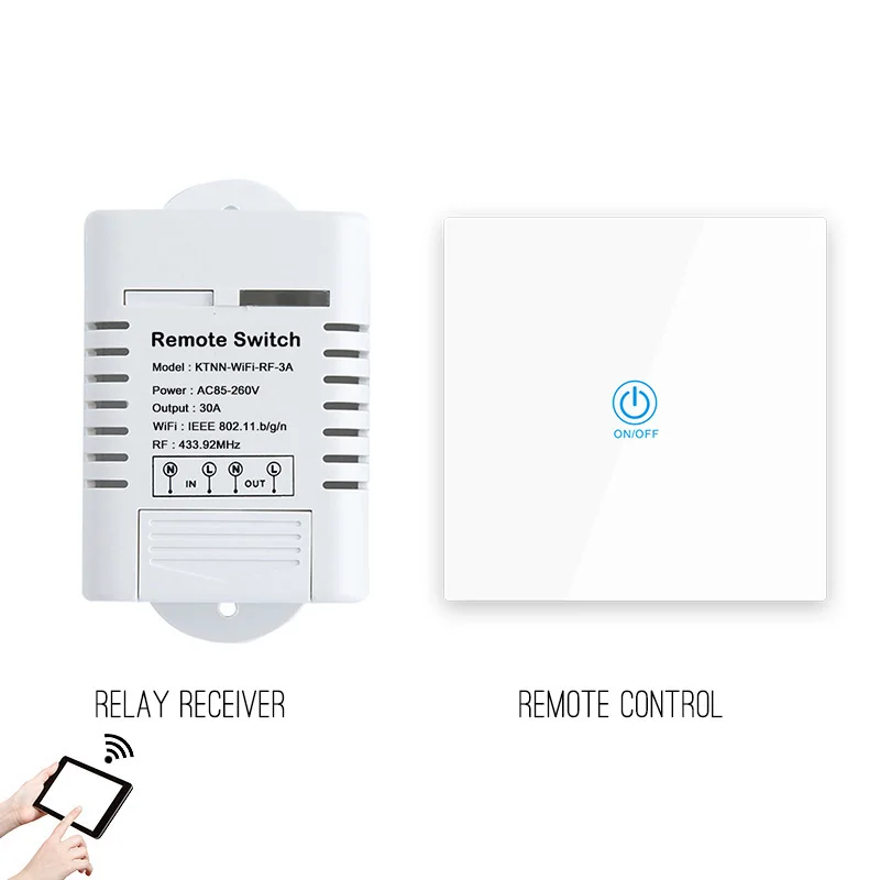 110-220V 30A Water Heater WIFI Switch Wireless Smart Light Switch 1CH Remote Relay Receiver eWeLink APP Control with wall RF
110-220V 30A Water Heater WIFI Switch Wireless Smart Light Switch 1CH Remote Relay Receiver eWeLink APP Control with wall RF