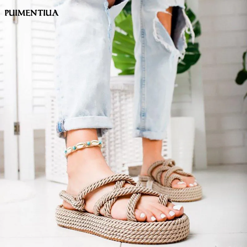2019 new fashion Boho Women Sandals Hemp Rope Rome 2019 Women Sandals Casuals Gladiator Cross tied Women Shoes 35-43
2019 new fashion Boho Women Sandals Hemp Rope Rome 2019 Women Sandals Casuals Gladiator Cross tied Women Shoes 35-43