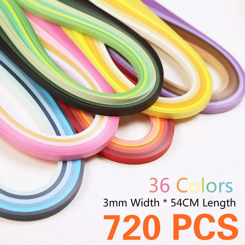 DIY 720PCS 3MM Quilling Paper Set, 36 Colors gradient color Material Mixed Handmade Cards Paper 39cm long
DIY 720PCS 3MM Quilling Paper Set, 36 Colors gradient color Material Mixed Handmade Cards Paper 39cm long
