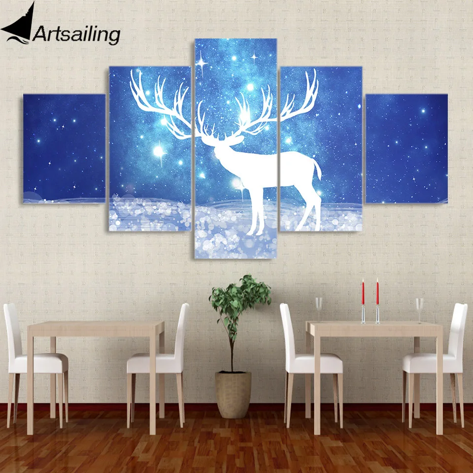 5 piece canvas painting comic deer branched antlers HD posters and prints christmas decorations for home free shipping XA2228C
5 piece canvas painting comic deer branched antlers HD posters and prints christmas decorations for home free shipping XA2228C