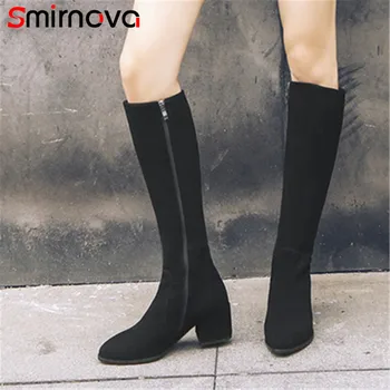 Smirnova HOT sale 2020 fashion winter cow suede leather boots ladies classic black knee high boots long woman boots med heel
Smirnova HOT sale 2020 fashion winter cow suede leather boots ladies classic black knee high boots long woman boots med heel