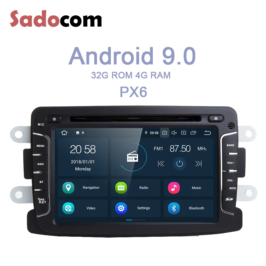 PX6 1 din Android 9.0 Car DVD Player 6 Core 4GB RAM+32GB ROM RDS autoradio For Dacia Renault Duster Logan Sandero LADA Xray2
PX6 1 din Android 9.0 Car DVD Player 6 Core 4GB RAM+32GB ROM RDS autoradio For Dacia Renault Duster Logan Sandero LADA Xray2