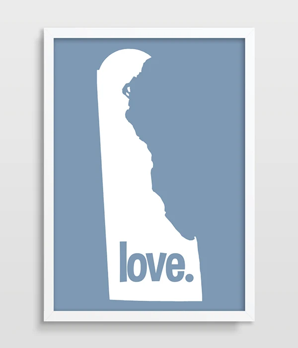 State Map Print - DELAWARE Typography Map Art - US States Poster - Map Print - DE State Print - Housewarming Gift - Rocky -1