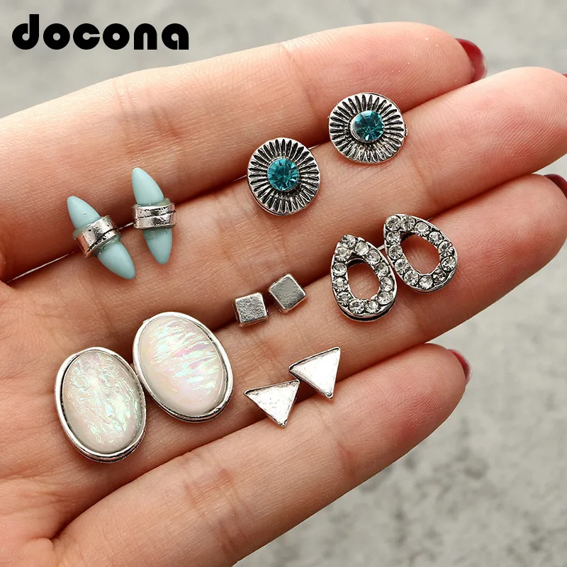 docona Silver Color Crystal Rhinestone Stud Earrings Set for Women Triangle Round Geometric Studs Earring Party Jewelry 4647
docona Silver Color Crystal Rhinestone Stud Earrings Set for Women Triangle Round Geometric Studs Earring Party Jewelry 4647