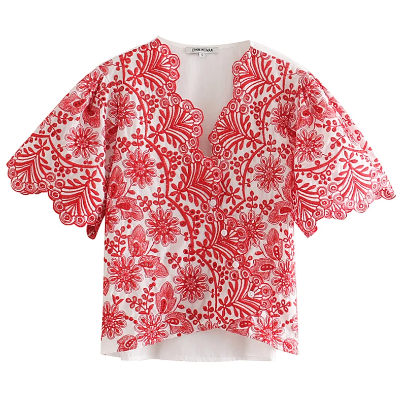 RR Embroidery Blouses Women Fashion Hollow Out Shirts Women Elegant Lace Short Sleeve Tops Female Ladies GR
RR Embroidery Blouses Women Fashion Hollow Out Shirts Women Elegant Lace Short Sleeve Tops Female Ladies GR