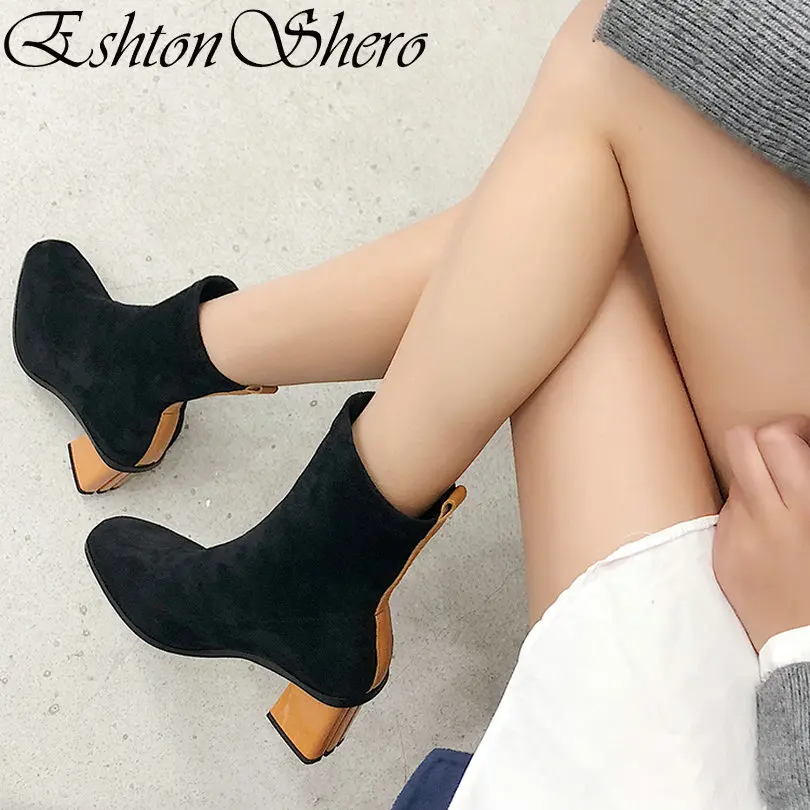 EshtonShero Winter/Autumn Women Ankle Boots Shoes Woman Flock High Heel Pointed Toe Sock Boots Ladies Motorcycle Boot Size 3-9
EshtonShero Winter/Autumn Women Ankle Boots Shoes Woman Flock High Heel Pointed Toe Sock Boots Ladies Motorcycle Boot Size 3-9