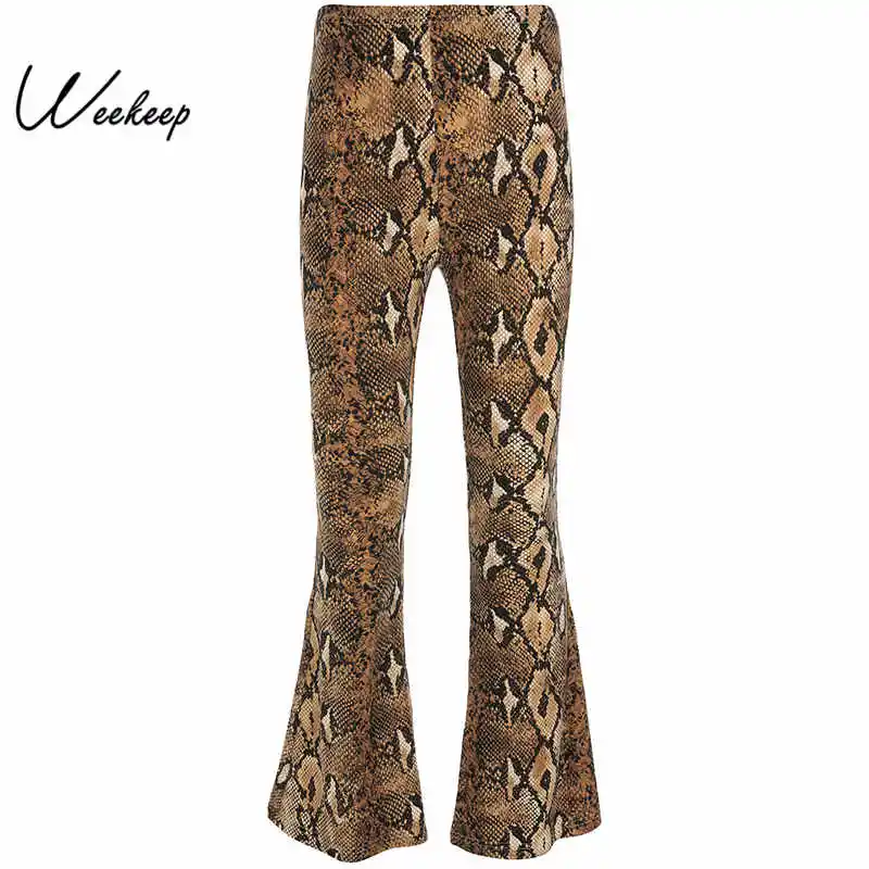 Weekeep Women High Street Snake Print Pants Spring Autumn High Waist Wide Leg Pants 2018 Elastic Waist Streetwear Trousers Women
Weekeep Women High Street Snake Print Pants Spring Autumn High Waist Wide Leg Pants 2018 Elastic Waist Streetwear Trousers Women
