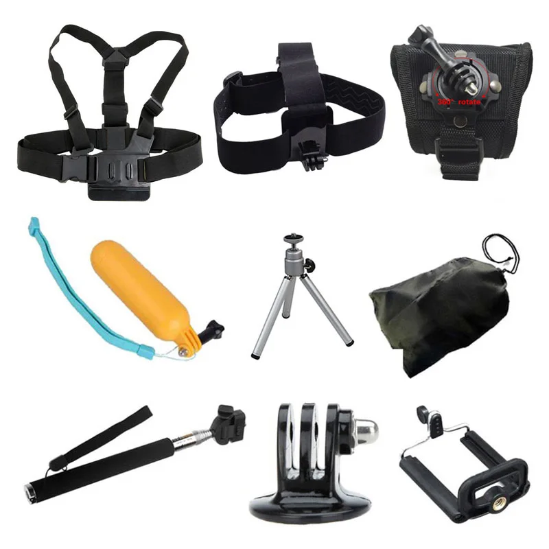 Набор аксессуаров для Gopro монопод плавающий поплавок на голову Yi Action Camera SJCAM SJ4000