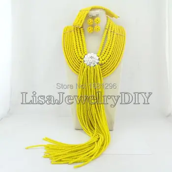 Yellow Nigerian Beads Crystal Necklaces Bracelet Earrings African Wedding Beads Jewelry Set HD0746
Yellow Nigerian Beads Crystal Necklaces Bracelet Earrings African Wedding Beads Jewelry Set HD0746