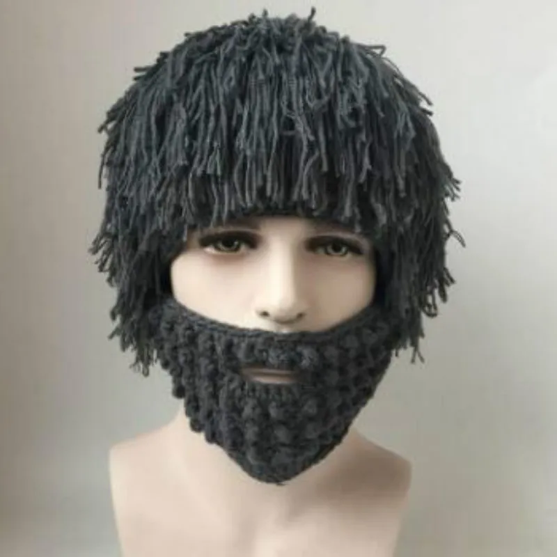 New Wig Beard Hats Hobo Mad Scientist Rasta Caveman Handmade Knit Warm Caps Men Women Halloween Funny Party Mask Beanies Hat
New Wig Beard Hats Hobo Mad Scientist Rasta Caveman Handmade Knit Warm Caps Men Women Halloween Funny Party Mask Beanies Hat