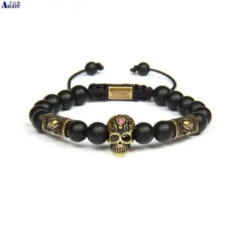 Ailatu New Luxury Men's Antique Cz Skull Bracelet with 8mm Matte Onyx Stone Beads Not Fade
Ailatu New Luxury Men's Antique Cz Skull Bracelet with 8mm Matte Onyx Stone Beads Not Fade