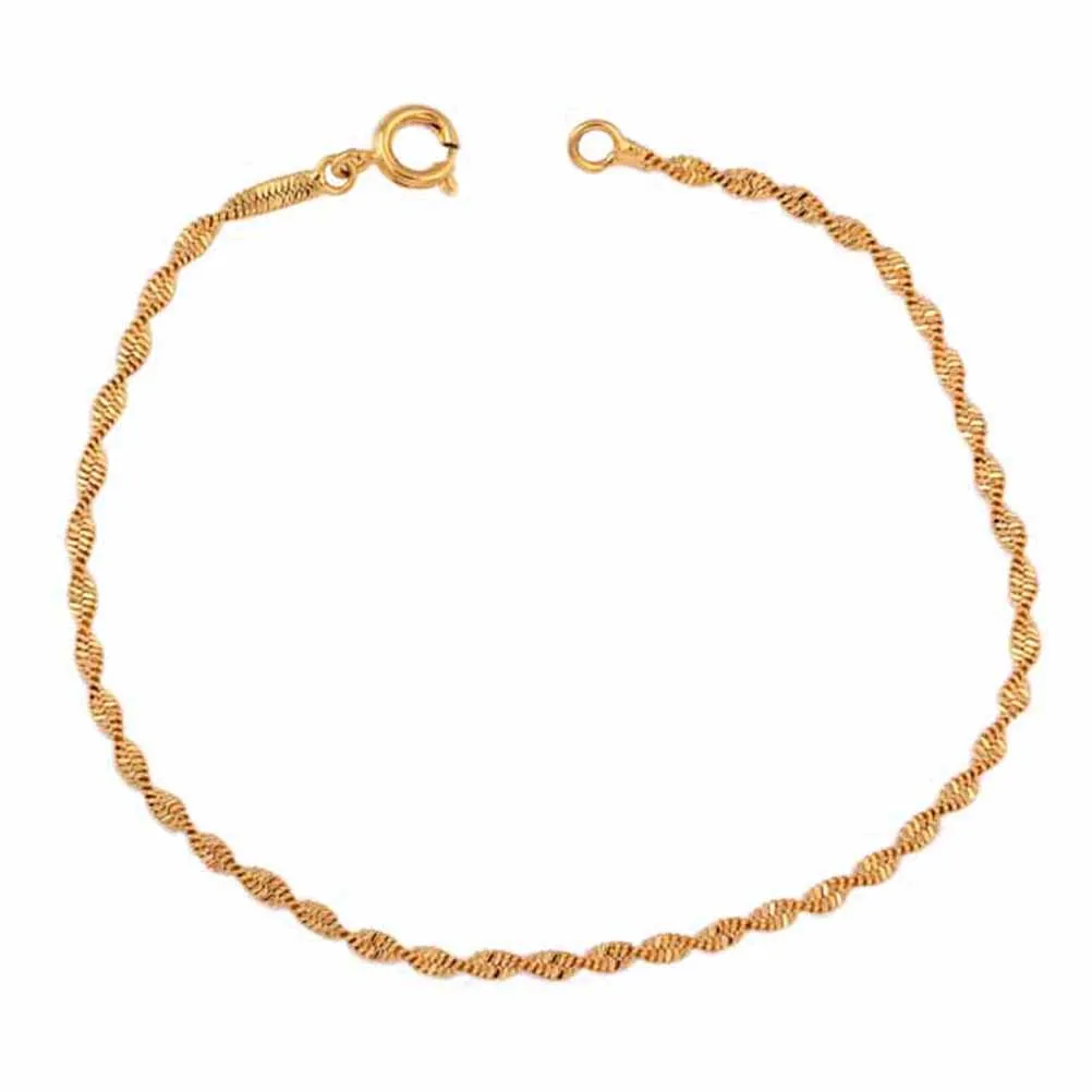 Двойная цепь спирального типа женские золотые браслеты на запястье для девочек