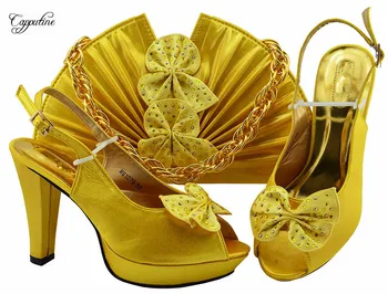 Charming party set yellow high heel sandal shoes and clutch handbag sets for lady MM1079,heel height 11.5cm
Charming party set yellow high heel sandal shoes and clutch handbag sets for lady MM1079,heel height 11.5cm