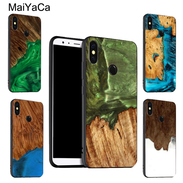 Деревянный узор из смолы MaiYaCa для POCO X3 F2 Pro F1 чехол Red mi Note 9 8 T 7 9S 9C Mi 10 Lite A3 9T|Бамперы|