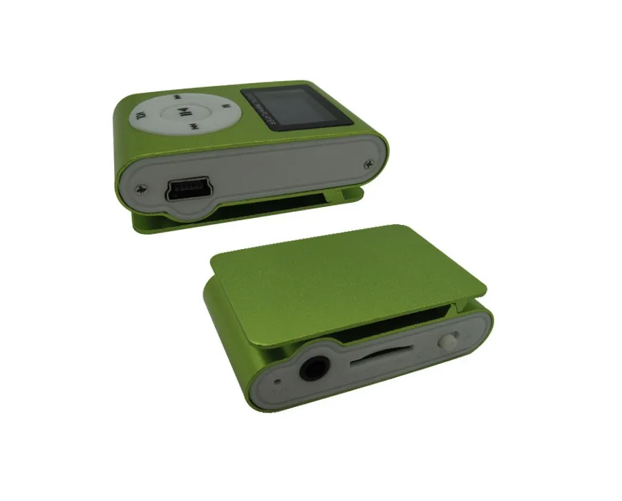 Metal LCD Screen Mp3 Music Player Portable Clip Mini Mp3 Player with Micro TF/SD Slot + High Quality Headphones + USB Cable