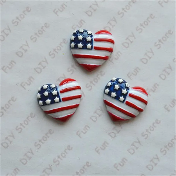 Wholesale American Flag Resin Heart ,Independant Day Patriotic Resin Cabochon ,50PCS per Lot,13*35mm 
Wholesale American Flag Resin Heart ,Independant Day Patriotic Resin Cabochon ,50PCS per Lot,13*35mm