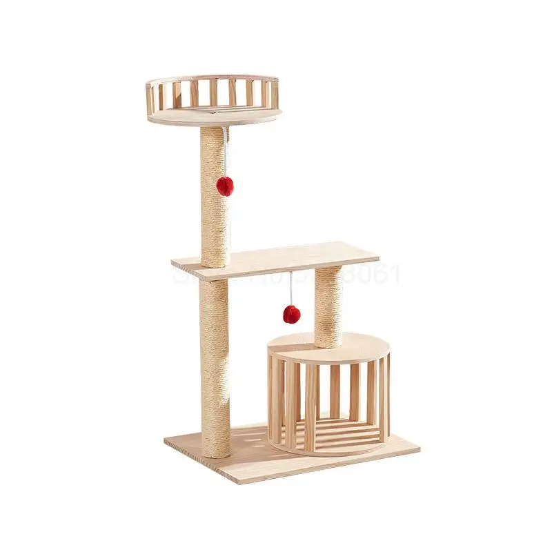 Solid wood cat climbing frame cat litter scratch board sisal grab column jumping platform pet house four seasons supplies
Solid wood cat climbing frame cat litter scratch board sisal grab column jumping platform pet house four seasons supplies