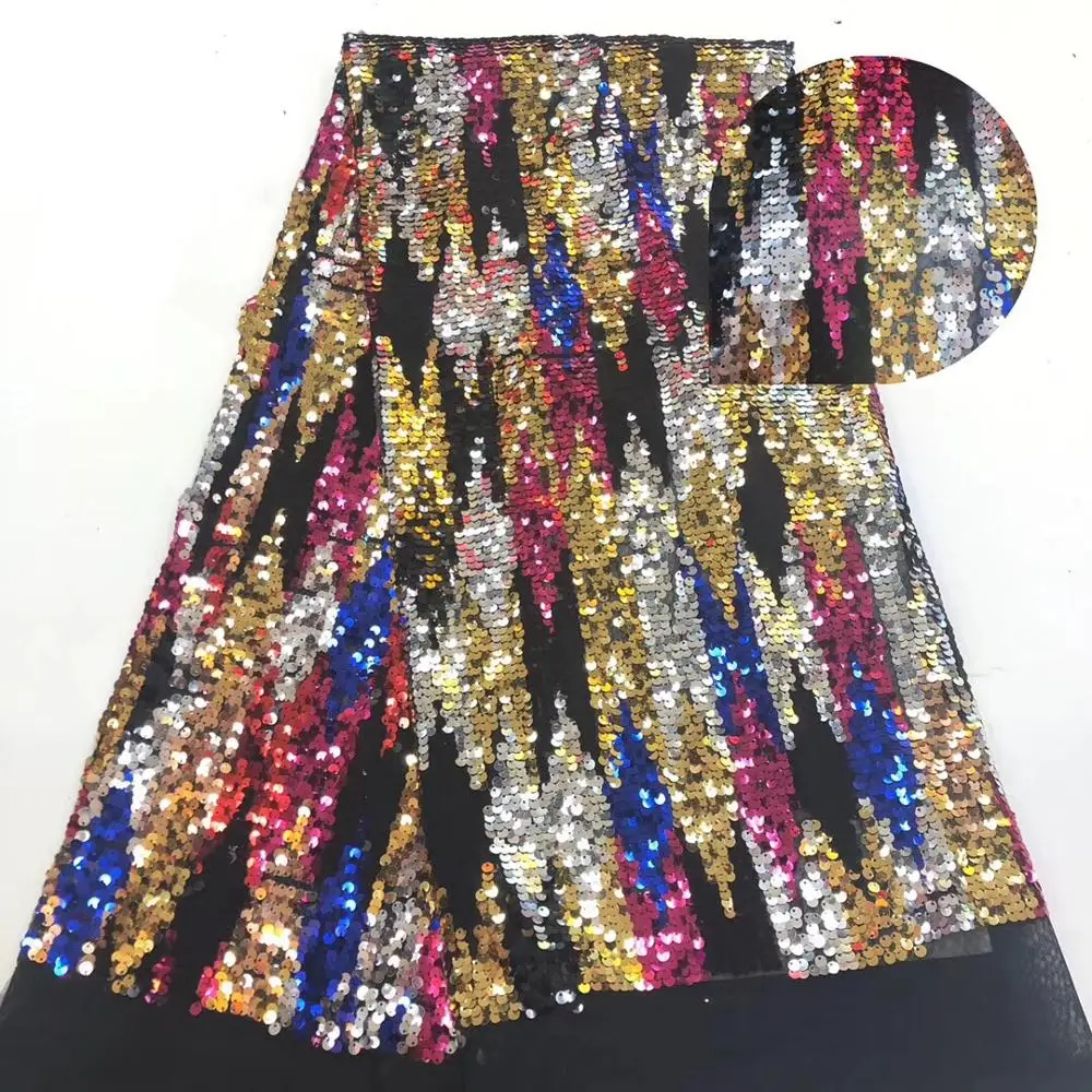French lace fabric 5yds/pce colorful sequins black mesh fabrics women gorgeous luxury bright party show dress 2019 new design
French lace fabric 5yds/pce colorful sequins black mesh fabrics women gorgeous luxury bright party show dress 2019 new design