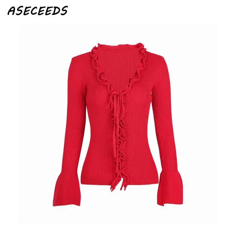 Korean cardigans women Autumn vintage black red kawaii cute ruffle sweaters fashion 2019 women fall winter tops streetwear
Korean cardigans women Autumn vintage black red kawaii cute ruffle sweaters fashion 2019 women fall winter tops streetwear