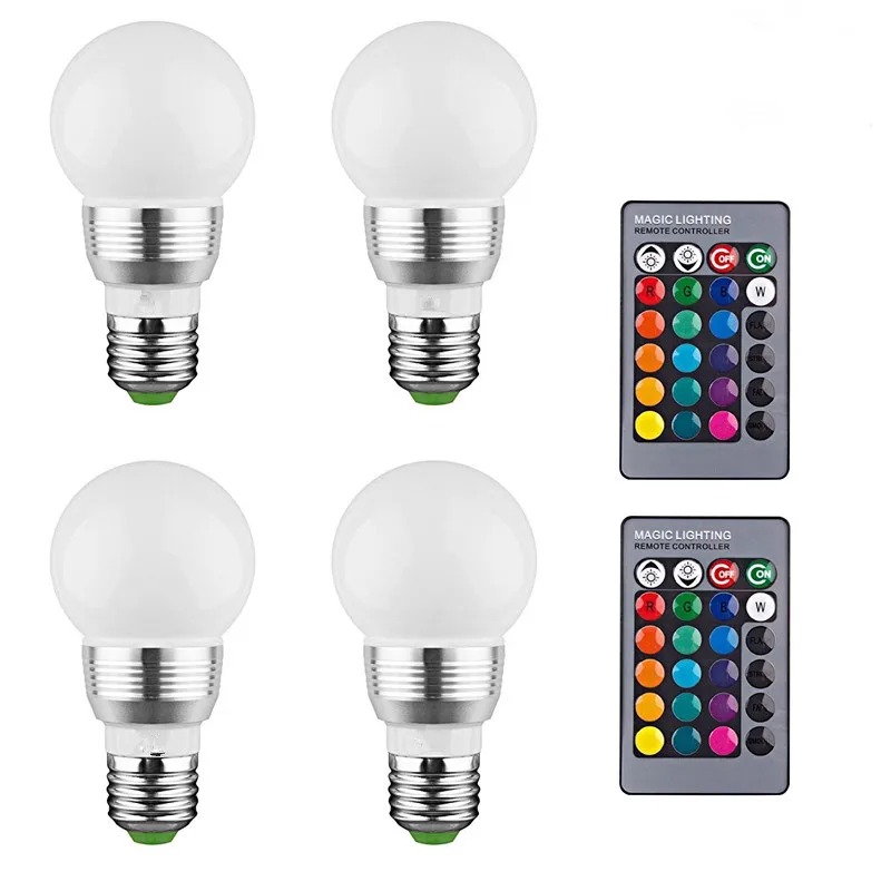 4 packs LED RGB bulb E27 3W 10W AC 85-265V rgb led Lamp with Remote Control multiple colour led rgb lamp
4 packs LED RGB bulb E27 3W 10W AC 85-265V rgb led Lamp with Remote Control multiple colour led rgb lamp