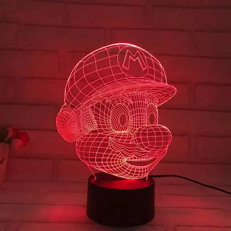 Super Mario Decoration 3D Illusion LED NightLight Colourful Flashing Tough Light Desk Lapm Super Mario Bross Figure Model Toys
Super Mario Decoration 3D Illusion LED NightLight Colourful Flashing Tough Light Desk Lapm Super Mario Bross Figure Model Toys
