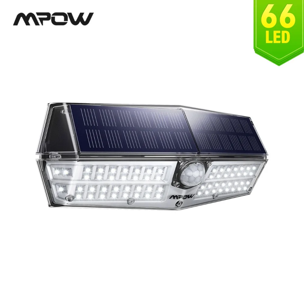 Mpow 66 LED Bright Solar Powered Outdoor Lights 3 Adjustable Solar Lamps Model IP66 Waterproof For Garden Yard Patio Garage Wall
Mpow 66 LED Bright Solar Powered Outdoor Lights 3 Adjustable Solar Lamps Model IP66 Waterproof For Garden Yard Patio Garage Wall