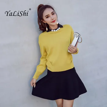2 Piece Set Women Suit 2017 New Winter Office Knitted Tops Shirt Blouse and High Waist Black Skirts Crop Top and Skirt Vestidos
2 Piece Set Women Suit 2017 New Winter Office Knitted Tops Shirt Blouse and High Waist Black Skirts Crop Top and Skirt Vestidos