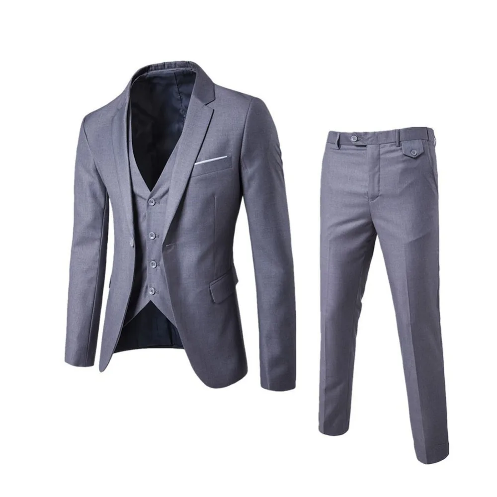 2019 Men's Fashion Slim Suits Men's Business Casual Clothing Groomsman Three-piece Suit Blazers Jacket Pants Trousers Vest Sets
2019 Men's Fashion Slim Suits Men's Business Casual Clothing Groomsman Three-piece Suit Blazers Jacket Pants Trousers Vest Sets