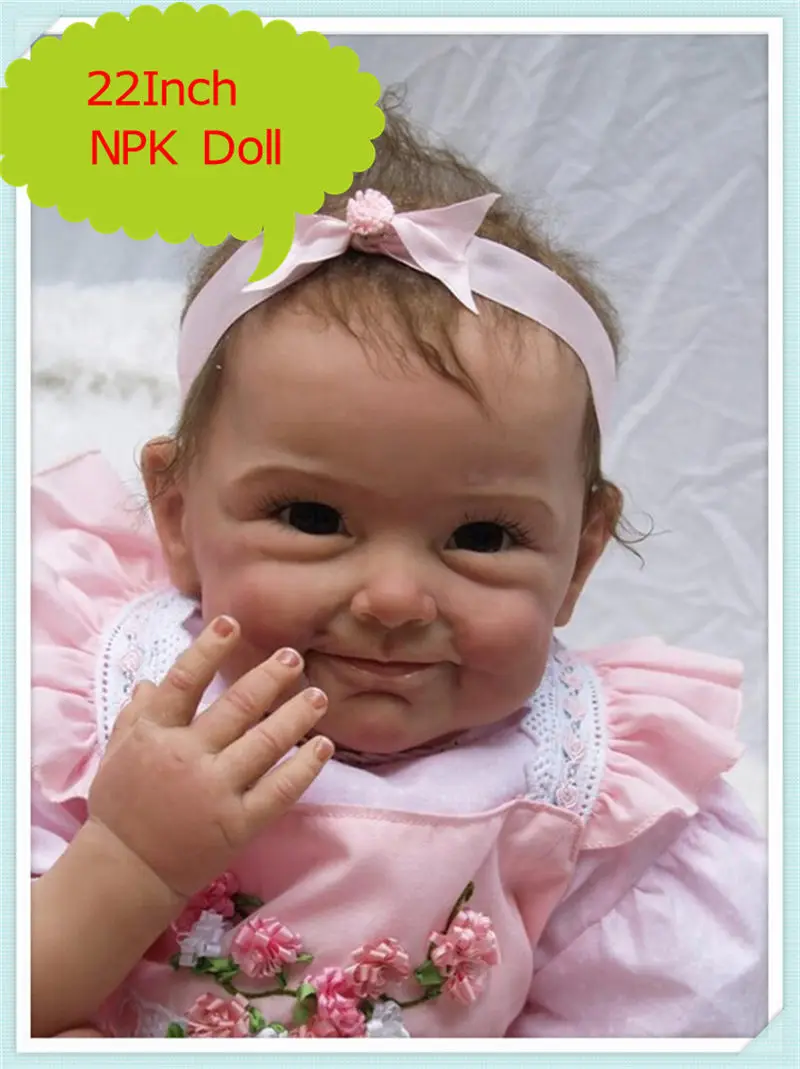 NPK 22" New Arrival Rooted Brown Mohair Handmade Silicone Adora Lifelike Brinquedos Baby Bonecas Bebe Reborn Doll for Kid Gifts
NPK 22" New Arrival Rooted Brown Mohair Handmade Silicone Adora Lifelike Brinquedos Baby Bonecas Bebe Reborn Doll for Kid Gifts