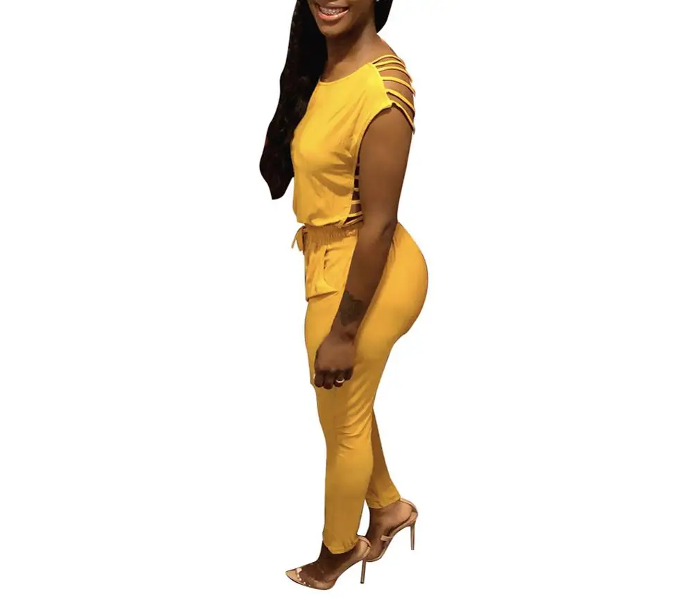 Women Wardrobe Solid Color Jumpsuits Sleevless Criss Cross Backless Drawstring Side Pockets Outfits Rompers
Women Wardrobe Solid Color Jumpsuits Sleevless Criss Cross Backless Drawstring Side Pockets Outfits Rompers