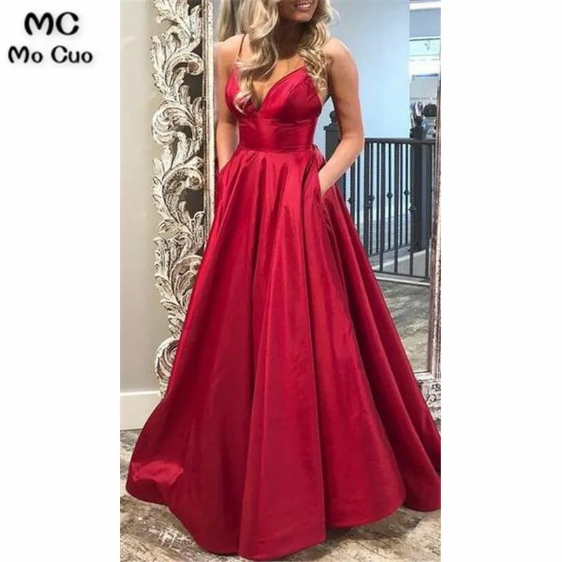 Sexy A-line Long Prom Dress Custom-made School Dance Dress Fashion Graduation Party Dress