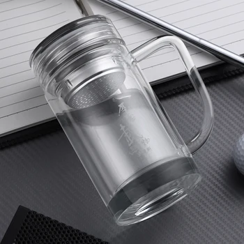 Office Glass Water Bottle 400ml Double Wall Thicken Glass With Tea Infuser SUS 304 Inner Filter Hand-made Business Glass Handle
Office Glass Water Bottle 400ml Double Wall Thicken Glass With Tea Infuser SUS 304 Inner Filter Hand-made Business Glass Handle