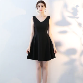 Sleeveless Female Slim Mini Evening Dress BLACK Sexy V-Neck Prom Party Gowns 50s Audrey Hepburn Dresses Elegant Vestidos
Sleeveless Female Slim Mini Evening Dress BLACK Sexy V-Neck Prom Party Gowns 50s Audrey Hepburn Dresses Elegant Vestidos