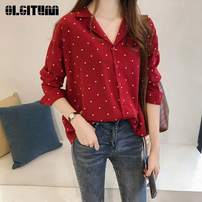 2019 Women New Retro Wave Point Printing Chiffon Shirt Female Long-Sleeved Shirt bottoming BS302
2019 Women New Retro Wave Point Printing Chiffon Shirt Female Long-Sleeved Shirt bottoming BS302