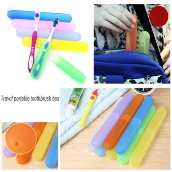 1pc Portable Toothbrush Tube Cover Plastic Reuseable Household Travel Candy Color Dustproof Toothbrush Case Box color random
1pc Portable Toothbrush Tube Cover Plastic Reuseable Household Travel Candy Color Dustproof Toothbrush Case Box color random