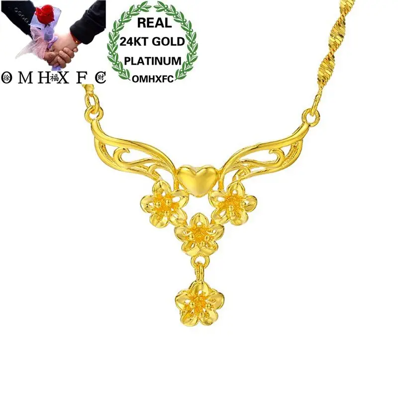 OMHXFC Wholesale European Fashion Woman Girl Bride Party Birthday Wedding Fine Vintage Flower 24KT Gold Pendant Necklace EX140
OMHXFC Wholesale European Fashion Woman Girl Bride Party Birthday Wedding Fine Vintage Flower 24KT Gold Pendant Necklace EX140