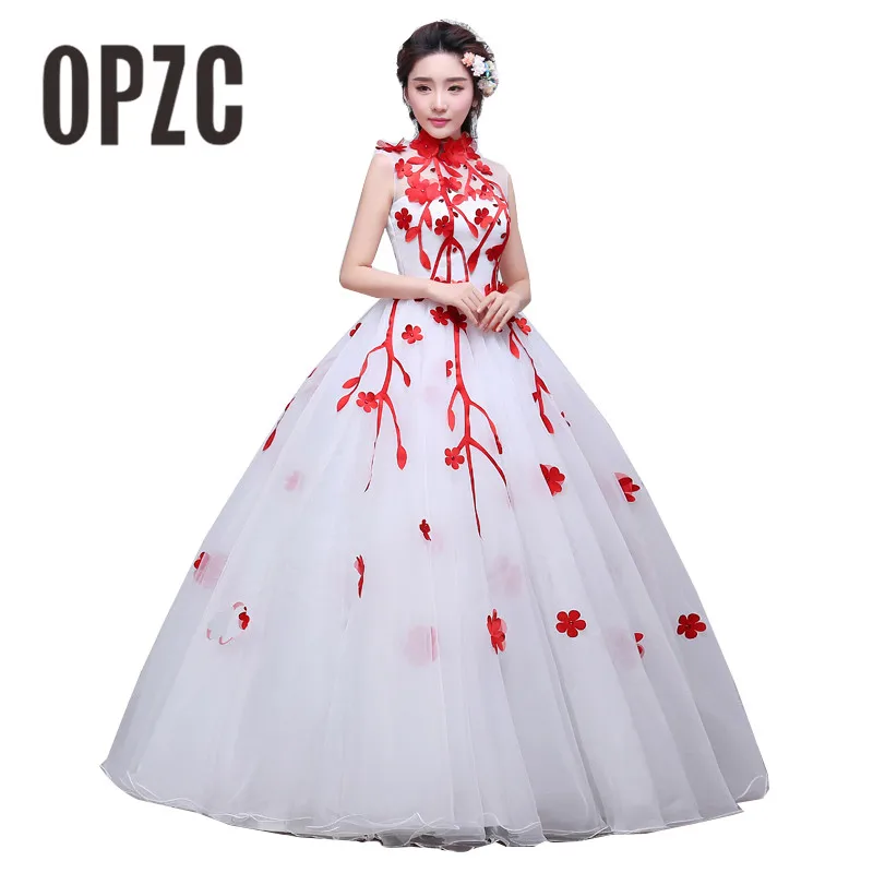 3 Color Red Black Blue Vintage High Neck Flowers Wedding Dress 2017 New Korean Style Princess cheap Lace Ball Vestidos De Novia
3 Color Red Black Blue Vintage High Neck Flowers Wedding Dress 2017 New Korean Style Princess cheap Lace Ball Vestidos De Novia