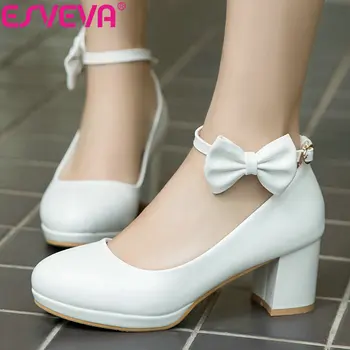 ESVEVA 2019 Women Pumps Round Toe Ankle Strap Elegant Shoes Sandals Buckle Square High Heels Women Shoes Shallow Size 34-43
ESVEVA 2019 Women Pumps Round Toe Ankle Strap Elegant Shoes Sandals Buckle Square High Heels Women Shoes Shallow Size 34-43