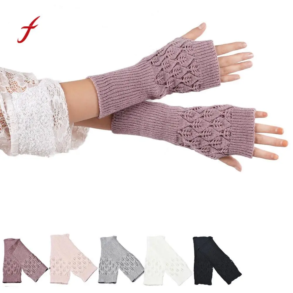 Feitong Quality Female Gloves Without Fingers Women Fingerless Hollow Out Leaves Keep Warm Soft Knitted Gloves Winter Eldiven
Feitong Quality Female Gloves Without Fingers Women Fingerless Hollow Out Leaves Keep Warm Soft Knitted Gloves Winter Eldiven
