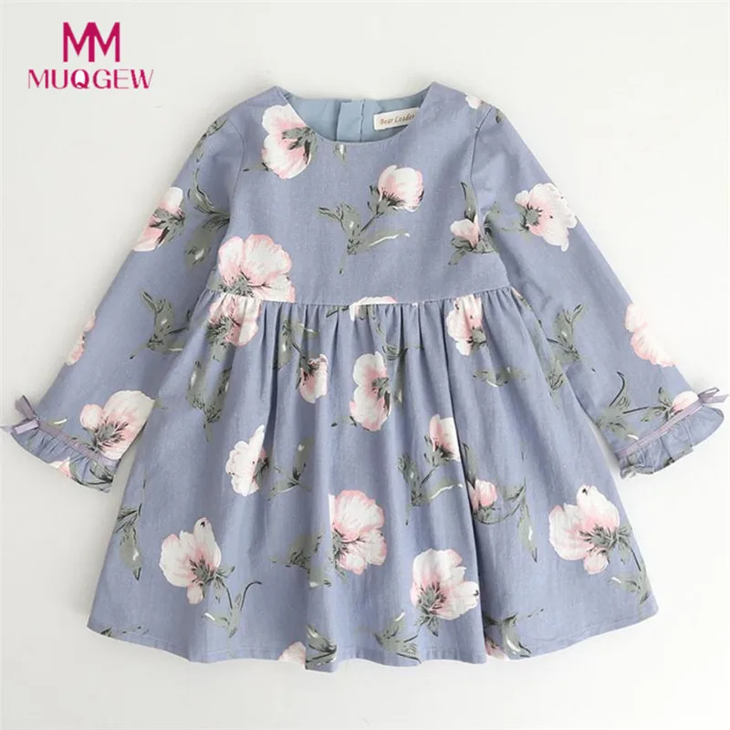 2018 Girl's Clothes Long Sleeve Floral Bowknot Party Princess Dresses Sweet Cotton A-Line Knee-Length Dresses For 3-7 Years
2018 Girl's Clothes Long Sleeve Floral Bowknot Party Princess Dresses Sweet Cotton A-Line Knee-Length Dresses For 3-7 Years
