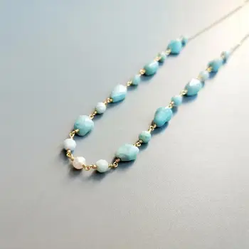 LiiJi Genuine Larimar Freshwater Pearl Beads Goldfilled Delicated Handmade Necklace 40cm
LiiJi Genuine Larimar Freshwater Pearl Beads Goldfilled Delicated Handmade Necklace 40cm